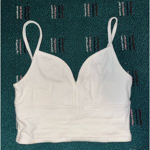White hollister crop top size S
